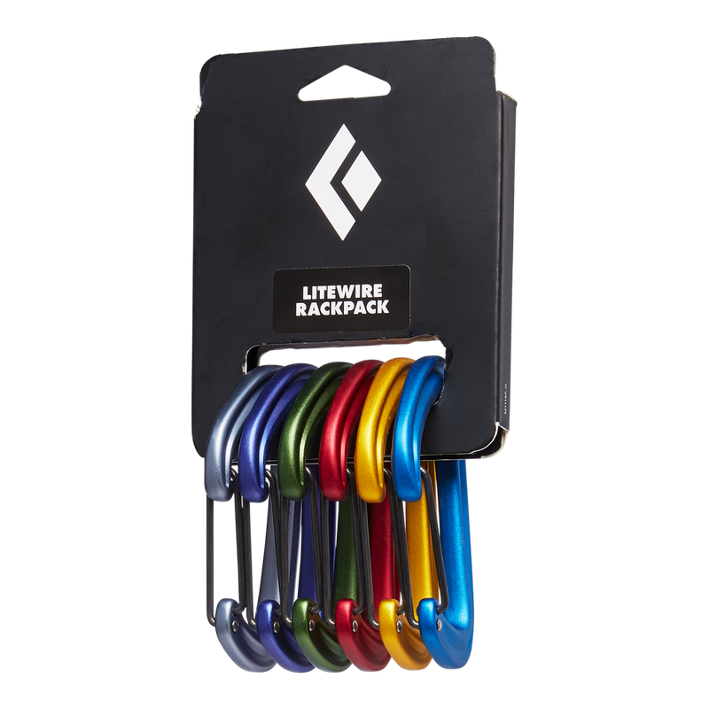 Black Diamond LiteWire Rack Pack | Set of Lightweight and Durable Carabiners for Efficient Climbing Gear Organization