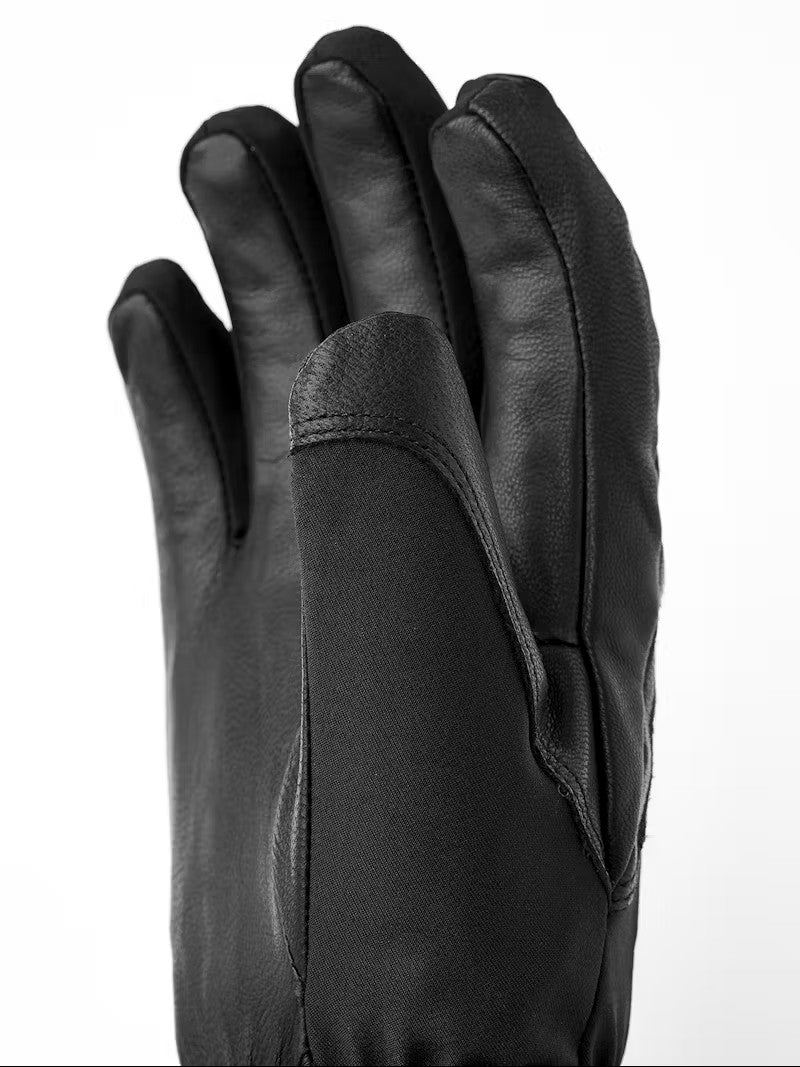 Hestra CZone Mountain Glove – Waterproof Leather Ski Gloves with Fiberfill Insulation