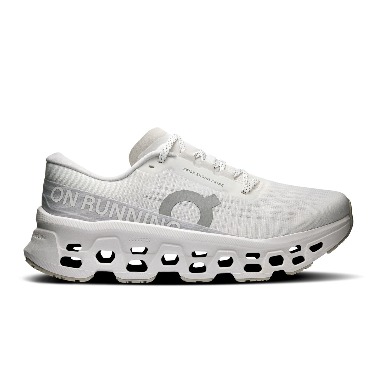 On Cloudmonster 3 Women's road running shoe in White/Wolf