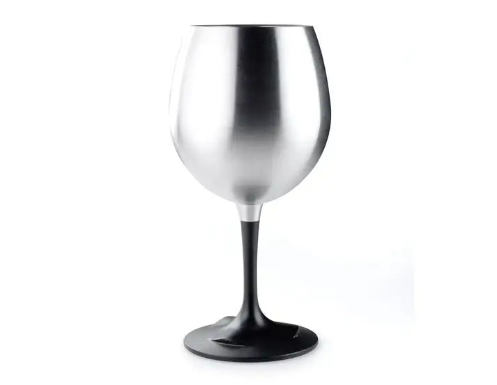 GSI Outdoors Glacier Stainless Nesting Red Wine Glass – Durable Stainless Steel, Compact Stem Design for Outdoor Use