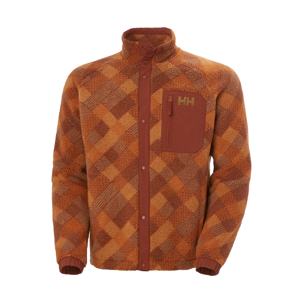 Helly Hansen Panorama Printed Pile Snap - Men's - Ginger Biscuit Plaid Aop