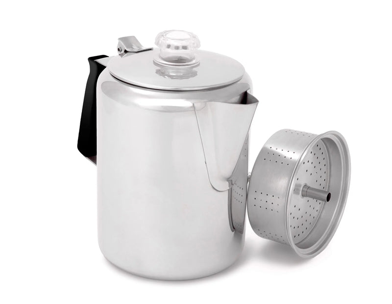 GSI Outdoors Glacier Stainless 12 Cup Coffee Percolator with Silicone Handle