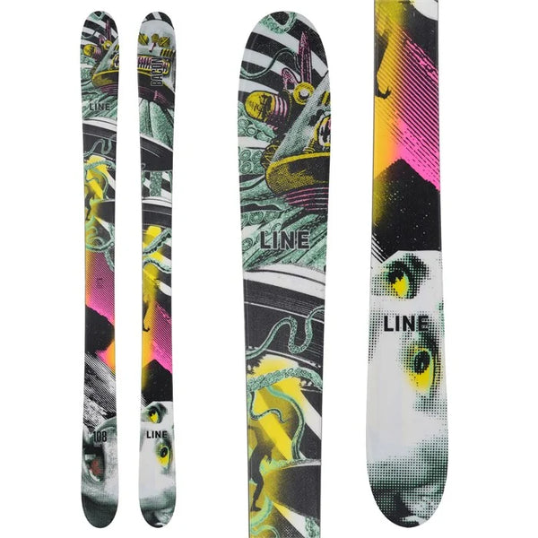 Line Bacon 108 Skis - 2025 | Enhanced All-Mountain Freestyle Ski with Thin Tips, Thick-Cut Sidewalls, and Bio-Resin Technology