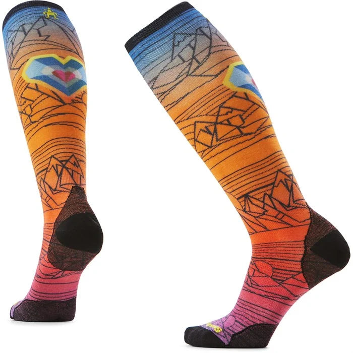 Smartwool Ski Zero Cushion Geo Peaks Print OTC Socks