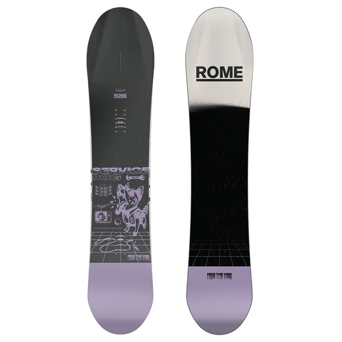 Rome Service Dog Snowboard - Men’s Directional All-Mountain Powder Board with Stable Camber Profile and Responsive Flex