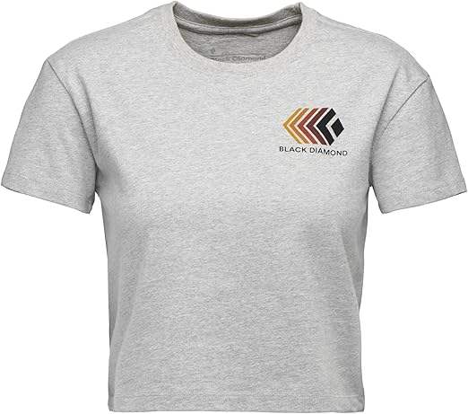 Black Diamond Women's Faded Crop Short Sleeve Tee – Organic Cotton & Relaxed Fit