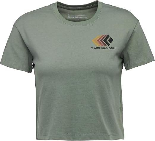 Black Diamond Women's Faded Crop Short Sleeve Tee – Organic Cotton & Relaxed Fit