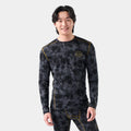 Smartwool Men's Classic Thermal Merino Base Layer Crew in Black Tie Dye-Honey Gold