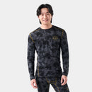 Smartwool Men's Classic Thermal Merino Base Layer Crew in Black Tie Dye-Honey Gold
