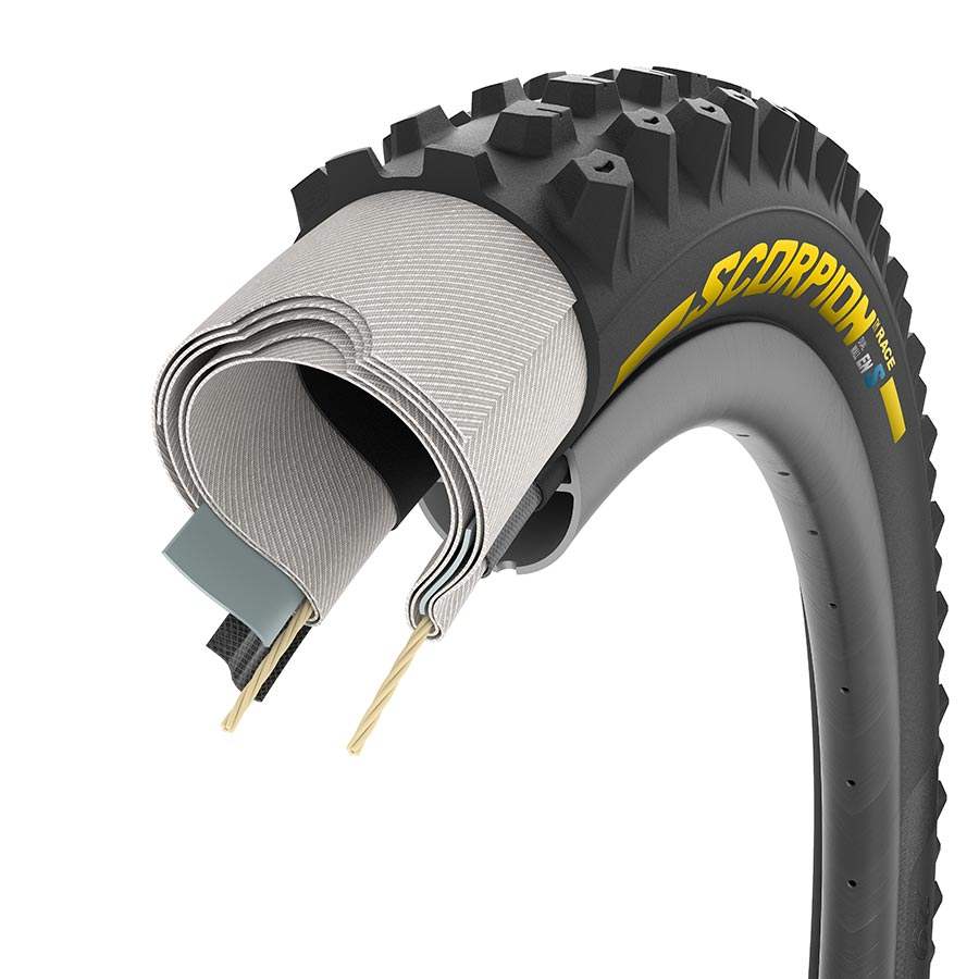 Pirelli Scorpion Race Enduro M Mountain Tire, cutaway showing casing layers