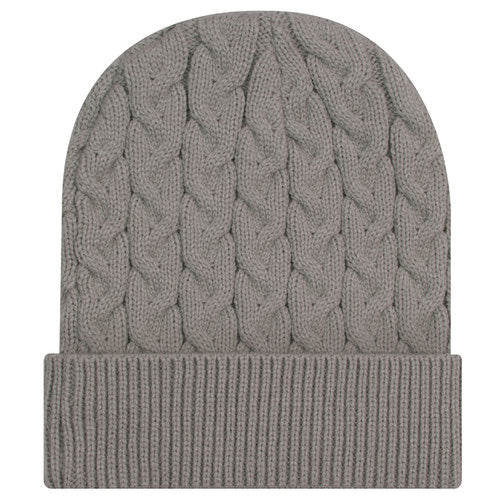 OTTO CAP® 82-1 - Cable Knit Beanie 12"  w/ Rib Knit Cuff