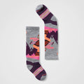 Smartwool Kids' Full Cushion Mountain Moose Pattern Over The Calf Socks in Light Gray-Pink