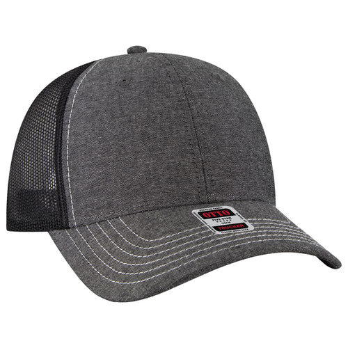 OTTO CAP 83-1239 -  6 Panel Low Profile Mesh Back Trucker Hat