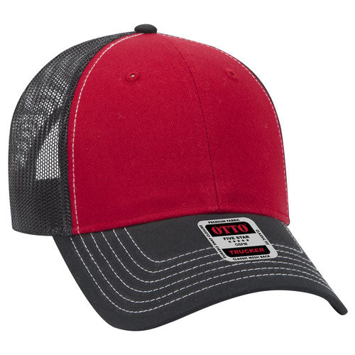 OTTO CAP 83-1239 -  6 Panel Low Profile Mesh Back Trucker Hat