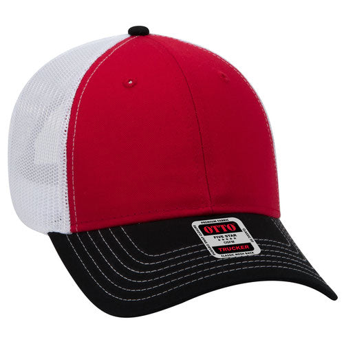 OTTO CAP 83-1239 -  6 Panel Low Profile Mesh Back Trucker Hat