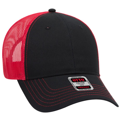 OTTO CAP 83-1239 -  6 Panel Low Profile Mesh Back Trucker Hat