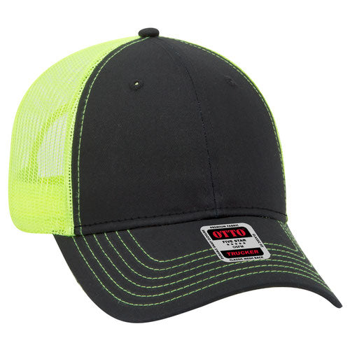 OTTO CAP 83-1239 -  6 Panel Low Profile Mesh Back Trucker Hat