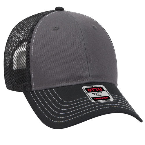 OTTO CAP 83-1239 -  6 Panel Low Profile Mesh Back Trucker Hat
