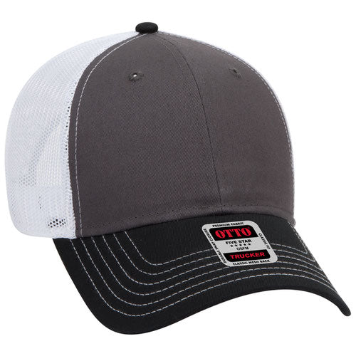 OTTO CAP 83-1239 -  6 Panel Low Profile Mesh Back Trucker Hat