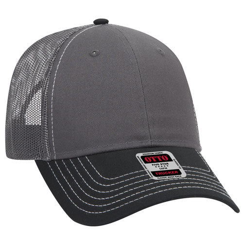 OTTO CAP 83-1239 -  6 Panel Low Profile Mesh Back Trucker Hat