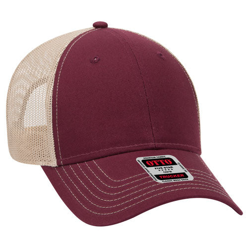 OTTO CAP 83-1239 -  6 Panel Low Profile Mesh Back Trucker Hat