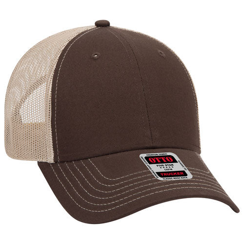 OTTO CAP 83-1239 -  6 Panel Low Profile Mesh Back Trucker Hat