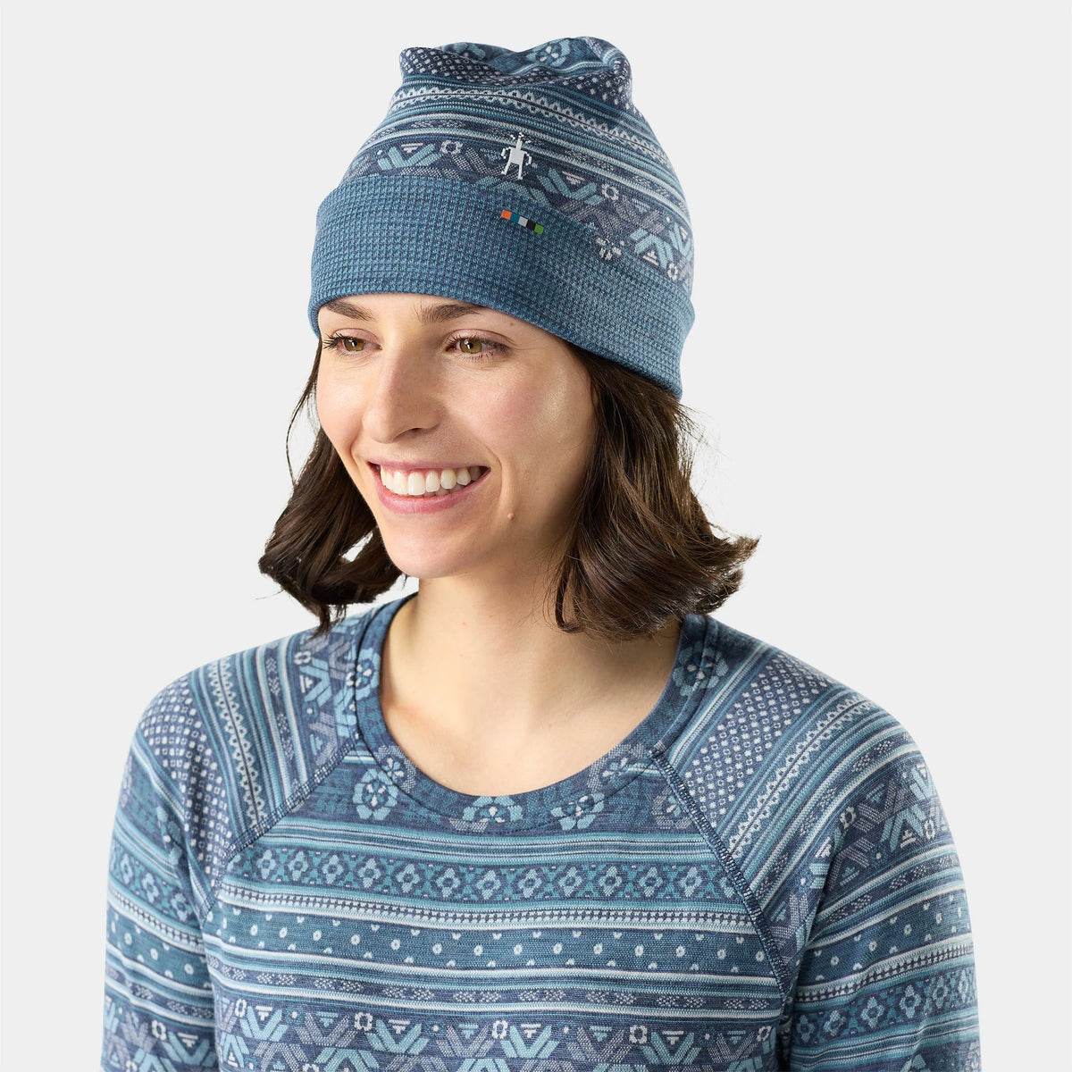 Smartwool Thermal Merino Reversible Cuffed Beanie in Nightfall Fair Isle Fun