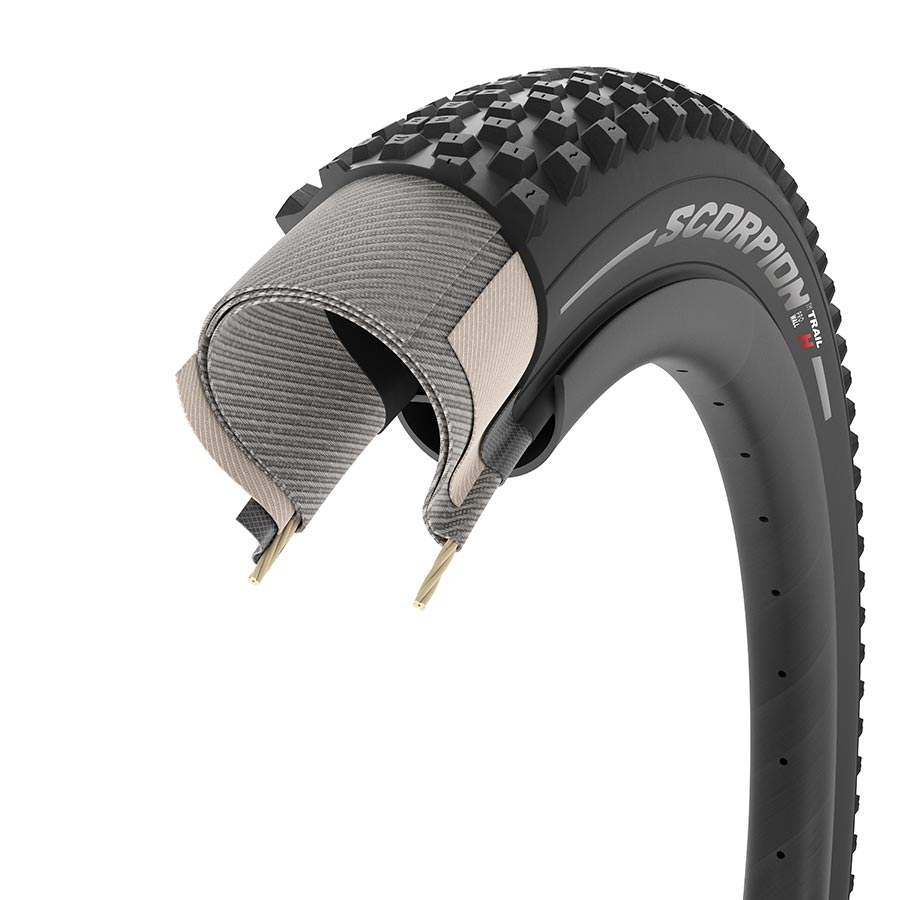 Pirelli Scorpion Trail MTB Tubeless Ready Folding Tire, cutaway showing casing layers