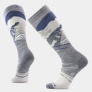 Smartwool Ski Full Cushion Chute the Moon Print Over The Calf Socks in Light Gray
