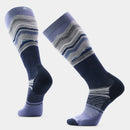 Smartwool Ski Targeted Cushion Expanding Horizons Print Over The Calf Socks in Nightfall Blue