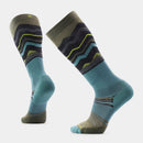 Smartwool Ski Targeted Cushion Expanding Horizons Print Over The Calf Socks in Winter Moss