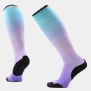 Smartwool Women's Ski Targeted Cushion Ombre Print Over The Calf Socks in Purple Dawn