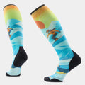 Smartwool Women's Ski Targeted Cushion Steep Days Print Over The Calf Socks in Serene Blue