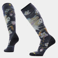 Smartwool Women's Ski Zero Cushion Nightwatcher Print Over The Calf Socks in Black