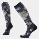 Smartwool Women's Ski Zero Cushion Nightwatcher Print Over The Calf Socks in Black