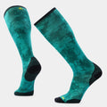 Smartwool Ski Zero Cushion Shale Print Over The Calf Socks in Dusty Teal