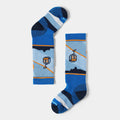 Smartwool Kids' Wintersport Full Cushion Gondola Games Print Over The Calf Socks in Laguna Blue