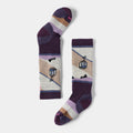 Smartwool Kids' Wintersport Full Cushion Gondola Games Print Over The Calf Socks in Purple Iris