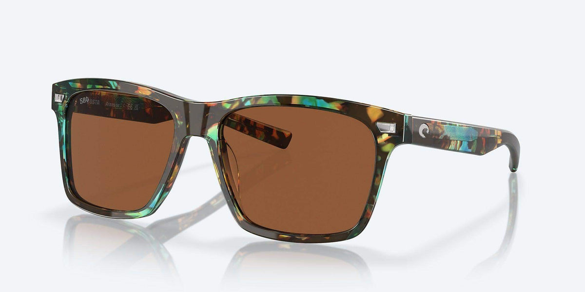 Costa Aransas Shiny Ocean Tortoise Frame Copper Silver Mirror 580G - Costa - Ridge & River