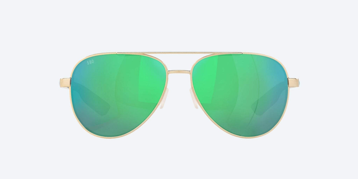 Costa Peli Brushed Gold Sunglasses – Green Mirror 580G Lenses for Luxurious Style and Superior UV Protection