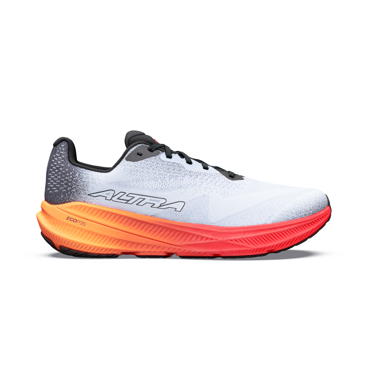 Altra Experience Flow 3 Men's road running shoe in White/Black/Orange Pop