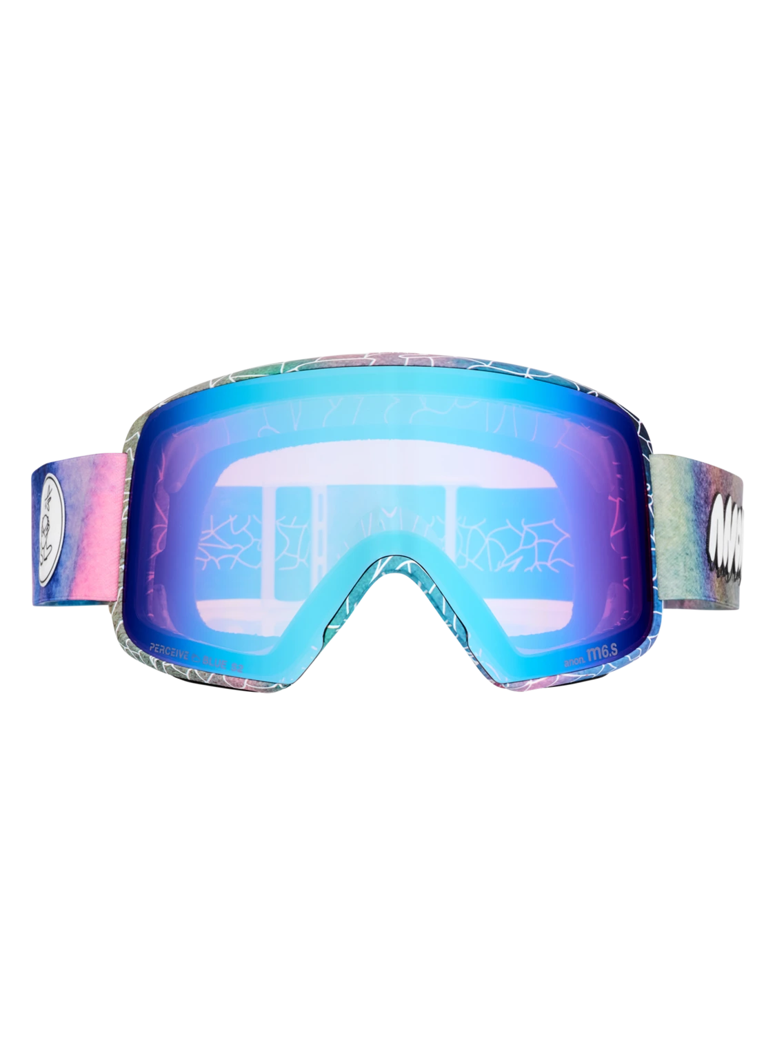 Anon M6S Goggles + Bonus Lens + MFI Face Mask - LB WATERCOLOR-VARIABLE BLUE/CLOUDY PINK