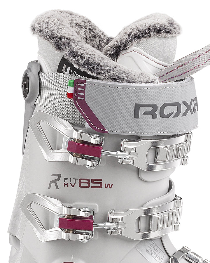 Roxa R-Fit W 85 Women’s Ski Boots - Light Grey/Plum | Comfortable and Supportive for Recreational Skiing