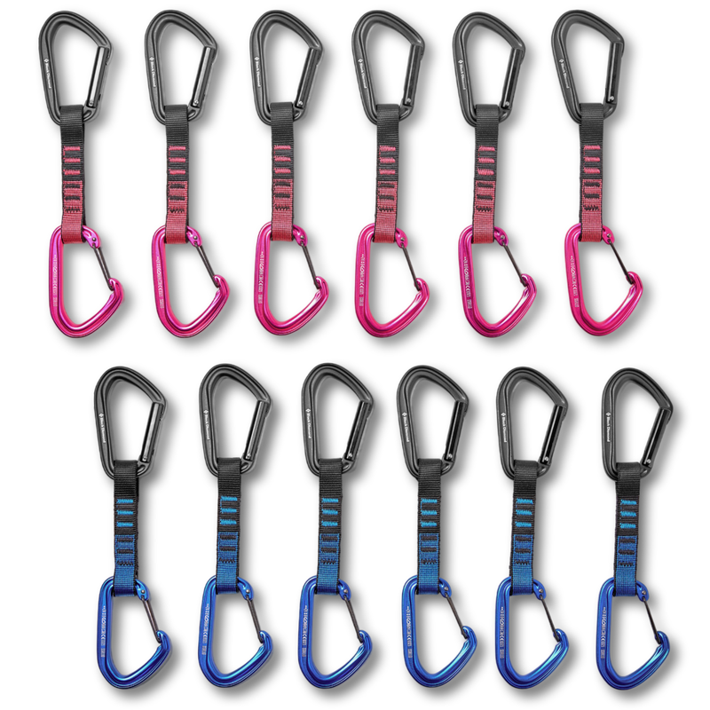 Black Diamond HotForge Hybrid Quickdraw – Quickpack of 6, 12cm, Lightweight and Durable for Reliable Climbing