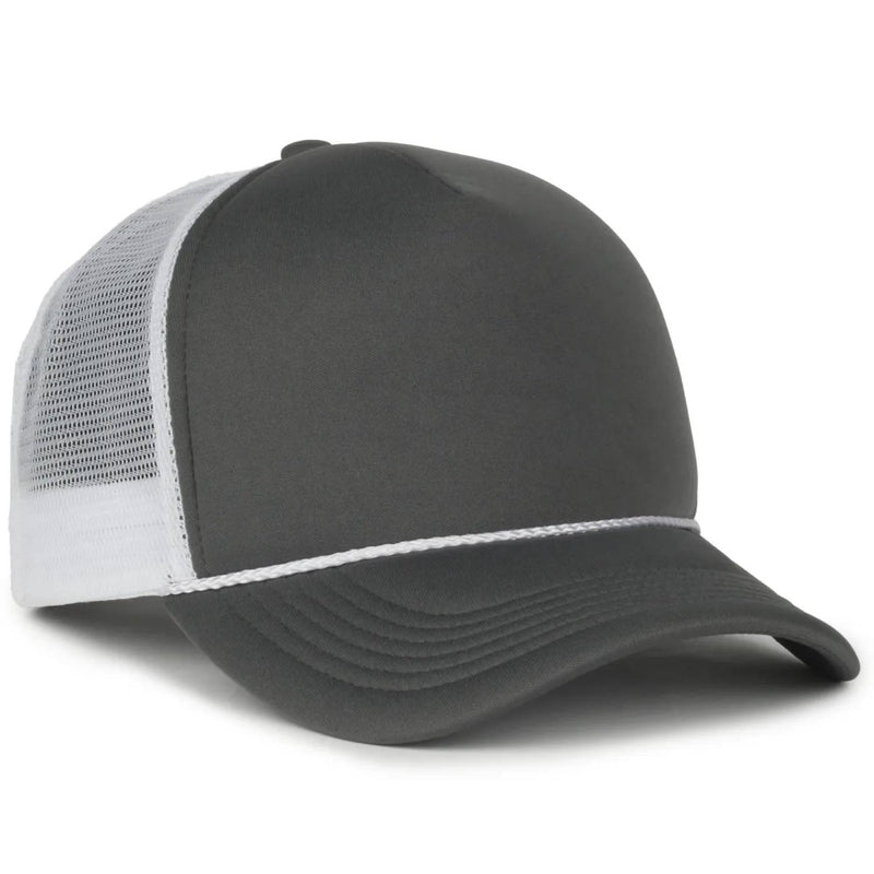 Outdoor Cap Foam 5-Panel Trucker Hat – High Profile Foam Front & Mesh Back with Cord Accent