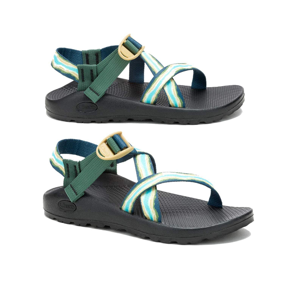 Chaco Z/1 Classic Landscapes Women's Sandals – Riverbed Deep Aqua with Adjustable Straps for Classic Comfort