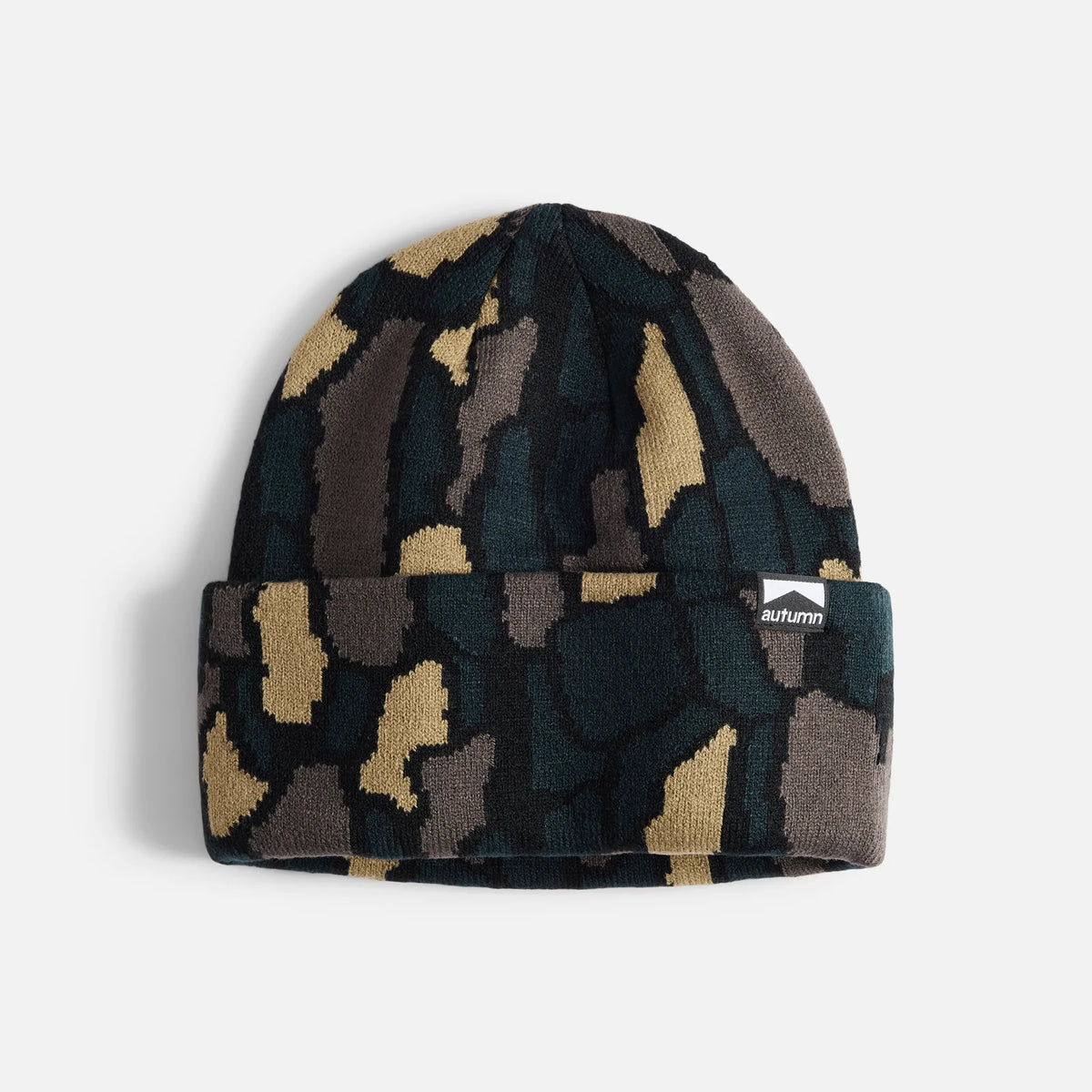 Autumn Treebark Beanie – Four-Color Knit