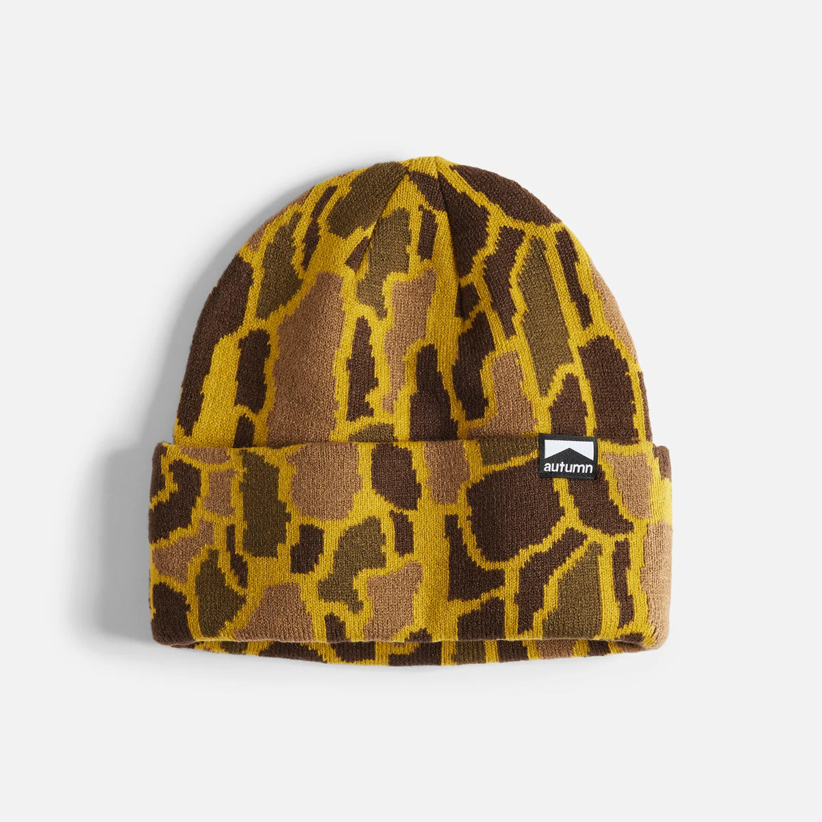 Autumn Treebark Beanie – Four-Color Knit