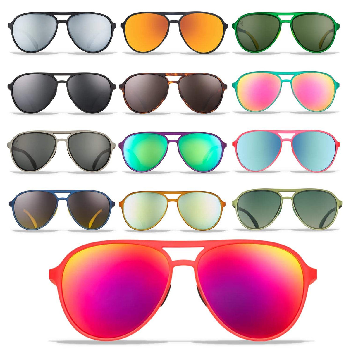 Goodr Mach Gs Polarized Aviator Sunglasses – No-Slip, No-Bounce, UV400 Protection for Running, Cycling & Everyday Adventure
