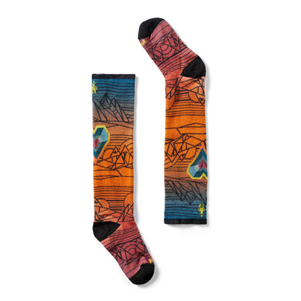 Smartwool Junior Ski Zero Cushion Geo Peaks Print OTC Socks